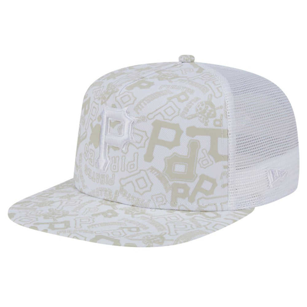 Pittsburgh Pirates New Era Logo Dunes A-Frame Trucker 9FIFTY Snapback Hat - MLB Hats
