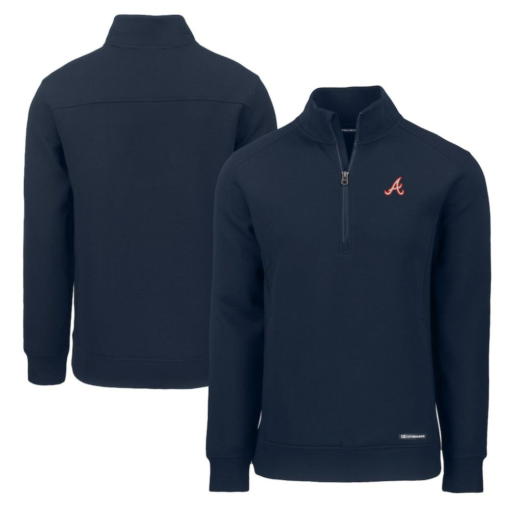 Atlanta Braves Cutter & Buck Cooperstown Collection Roam Eco Recycled Quarter-Zip Pullover - MLB Pullover