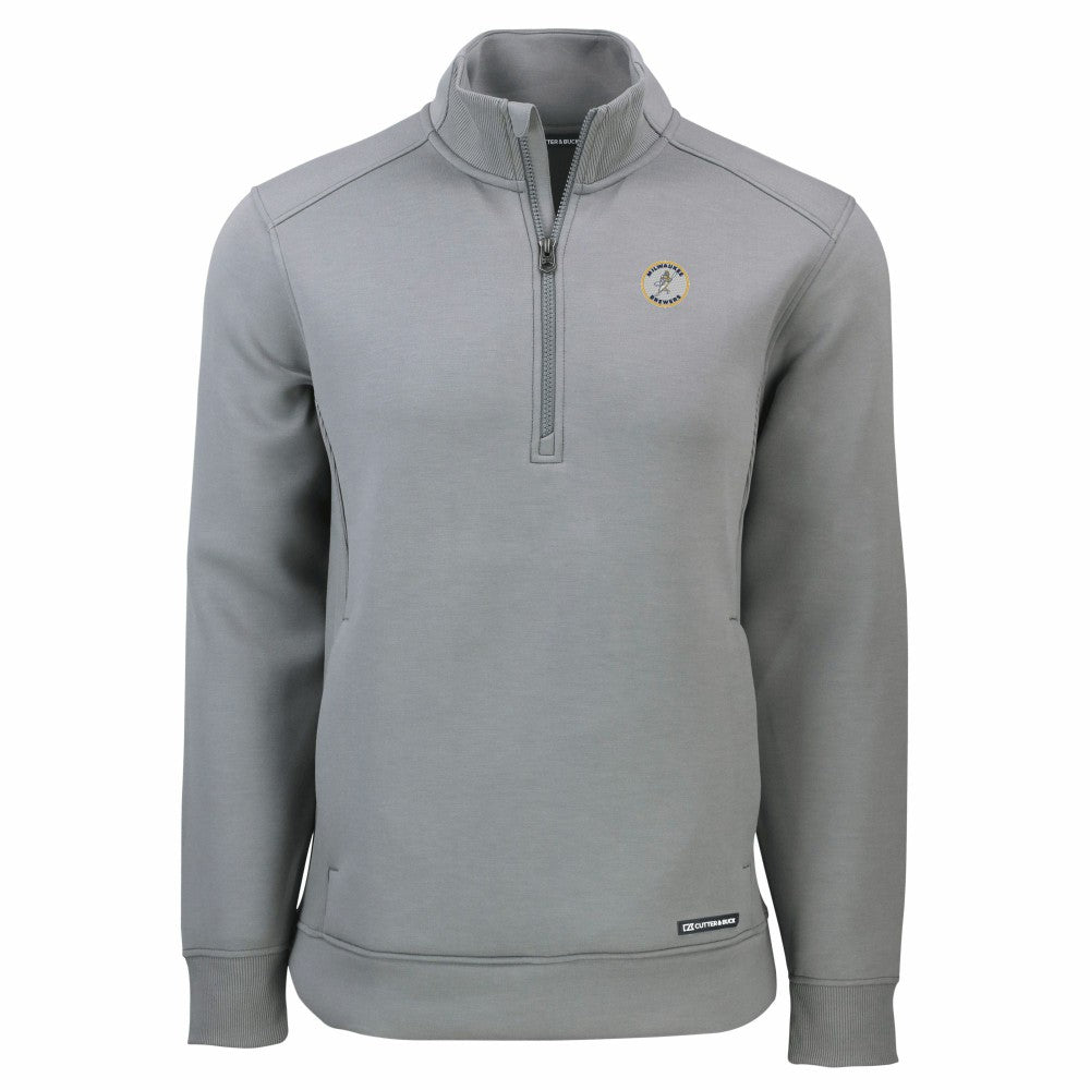 Milwaukee Brewers Cutter & Buck Cooperstown Collection Roam Eco Recycled Quarter-Zip Pullover - MLB Pullover