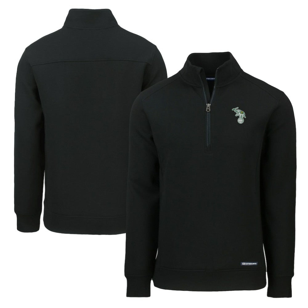 Athletics Cutter & Buck Cooperstown Collection Roam Eco Recycled Quarter-Zip Pullover - MLB Pullover