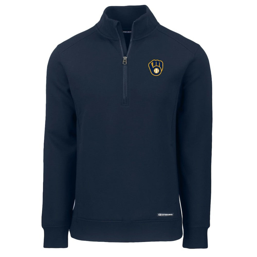 Milwaukee Brewers Cutter & Buck Roam Eco Recycled Quarter-Zip Pullover - MLB Pullover