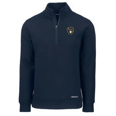 Milwaukee Brewers Cutter & Buck Roam Eco Recycled Quarter-Zip Pullover - MLB Pullover