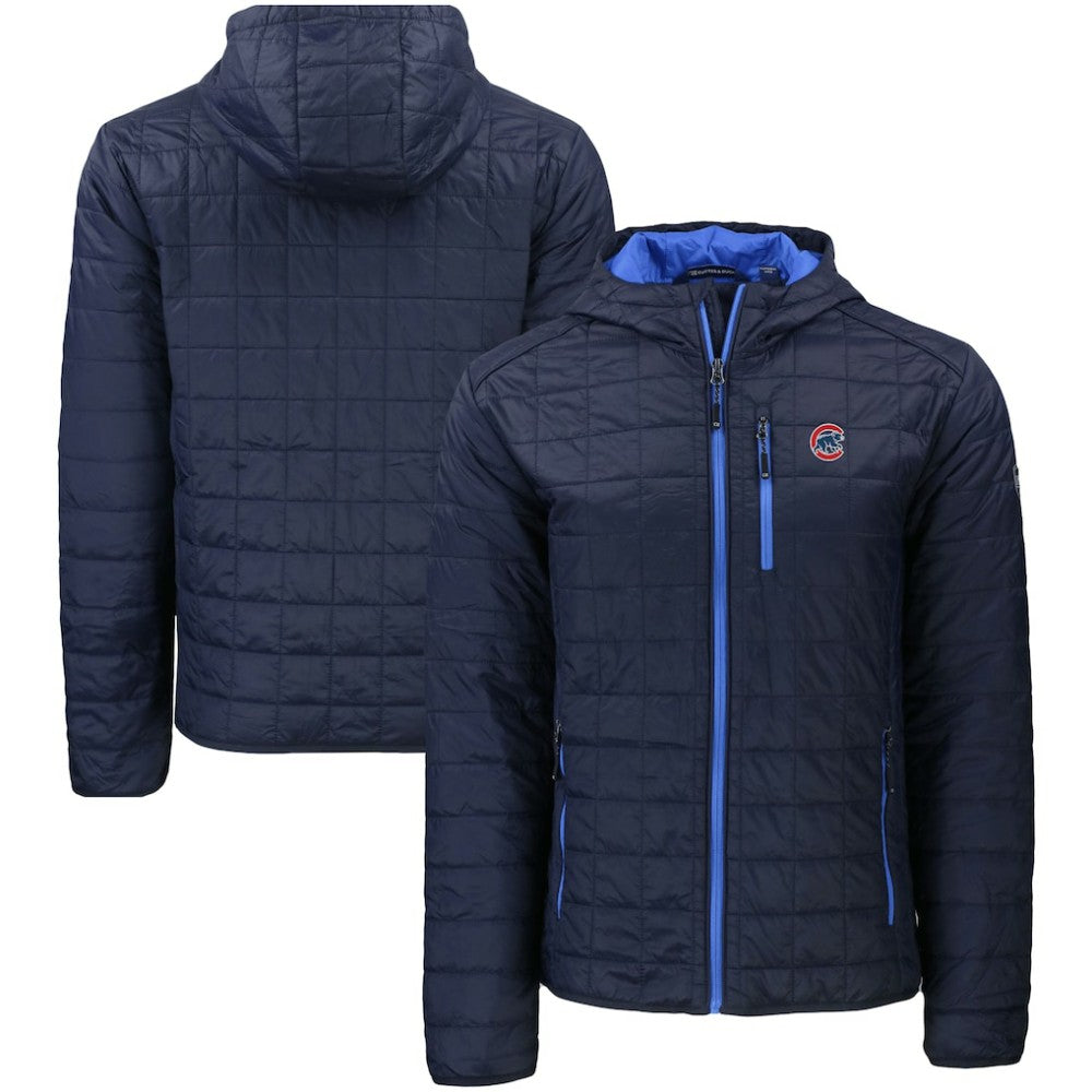 Chicago Cubs Cutter & Buck Rainier Primaloft Eco Full-Zip Hooded Jacket - MLB Jackets