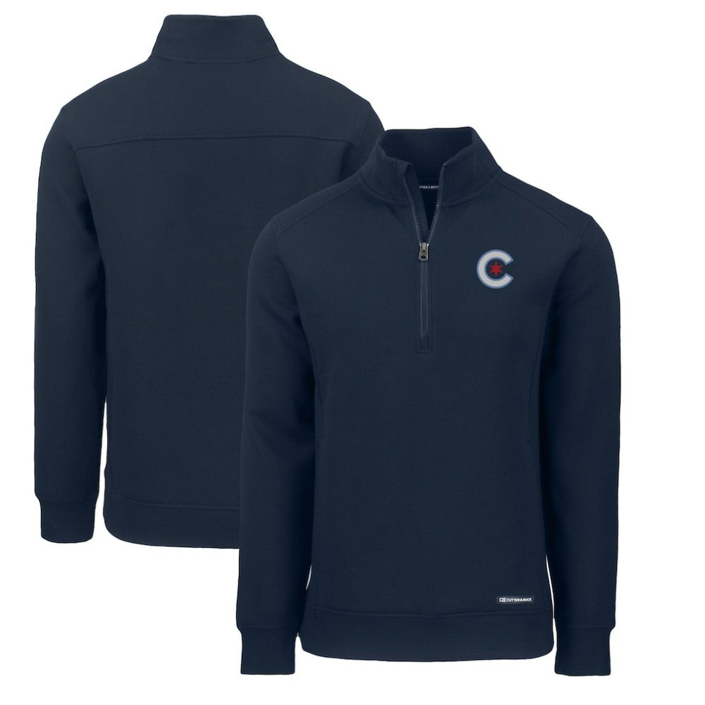 Chicago Cubs Cutter & Buck City Connect Roam Eco Recycled Quarter-Zip Pullover - MLB Pullover