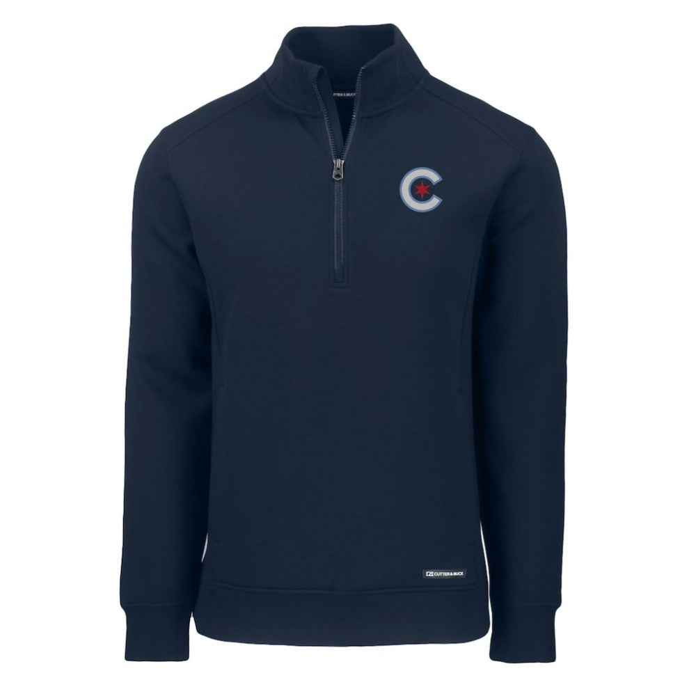 Chicago Cubs Cutter & Buck City Connect Roam Eco Recycled Quarter-Zip Pullover - MLB Pullover