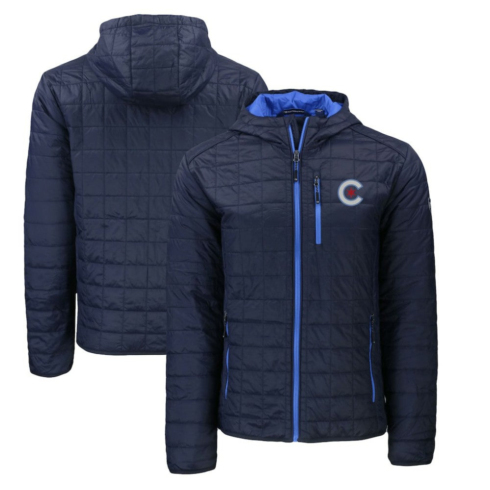 Chicago Cubs Cutter & Buck City Connect Rainier Primaloft Eco Full-Zip Hooded Jacket - MLB Jackets