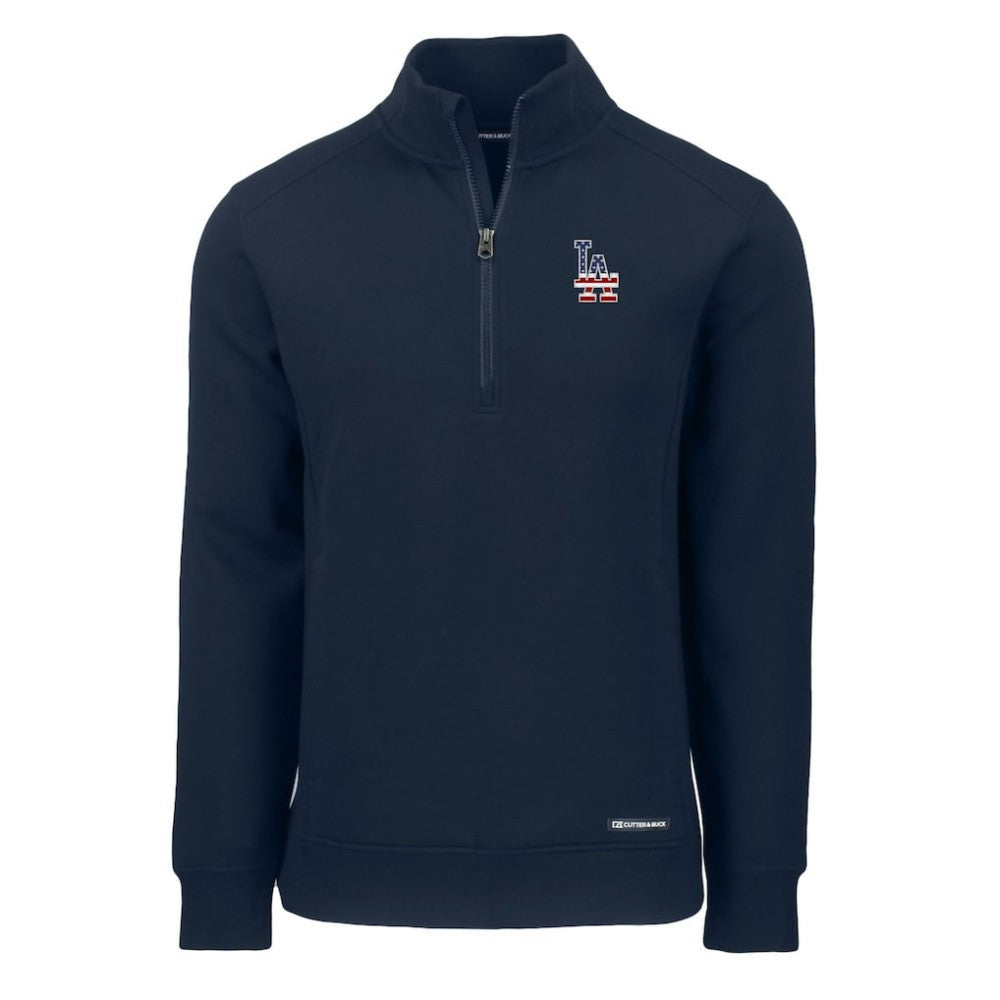 Los Angeles Dodgers Cutter & Buck Americana Roam Eco Recycled Quarter-Zip Sweatshirt - MLB Sweatshirts