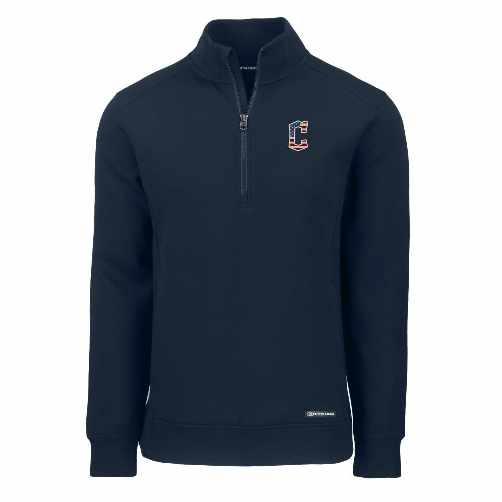 Cleveland Guardians Cutter & Buck Americana Roam Eco Recycled Quarter-Zip Sweatshirt - MLB Sweatshirts