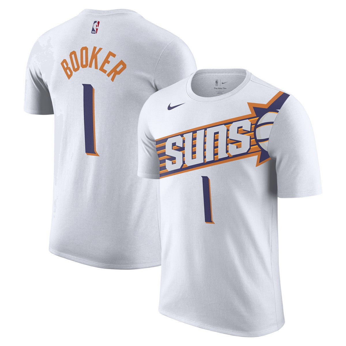White Devin Booker Phoenix Suns 2023/24 Association Name & Number T-Shirt | NBA