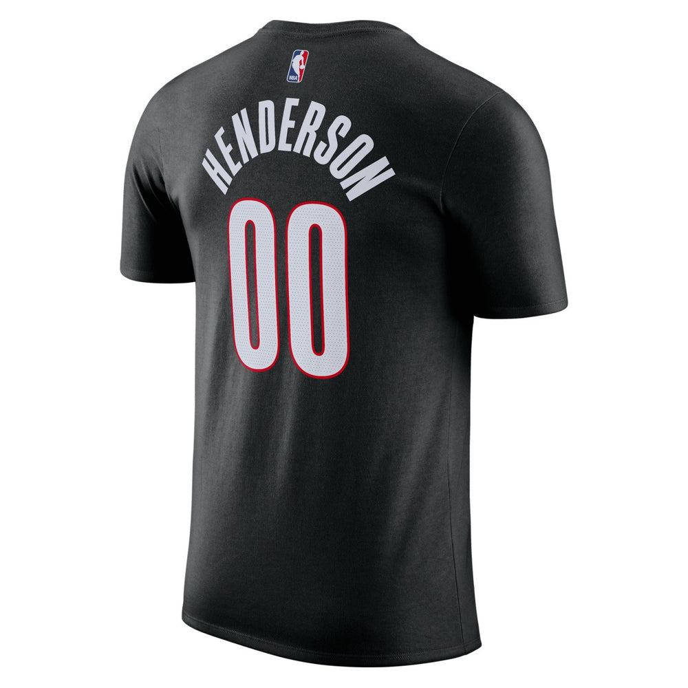 Black Scoot Henderson Portland Trail Blazers Icon Edition Name & Number T-Shirt | NBA
