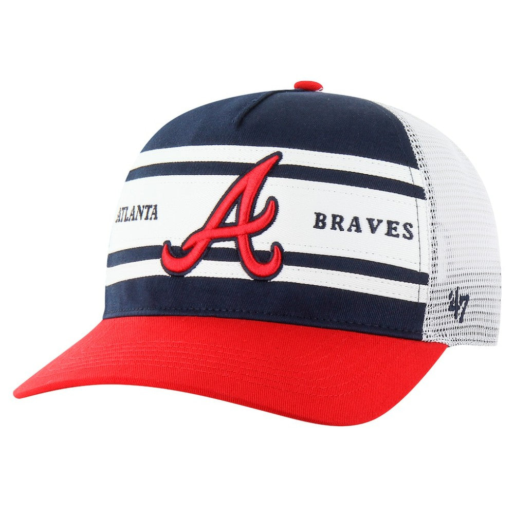 Atlanta Braves '47 Gridiron Super Stripe Relaxed Trucker Hitch Adjustable Hat - MLB Hats