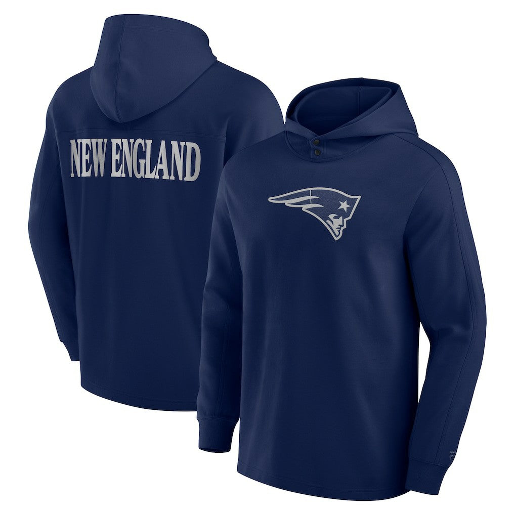 New England Patriots Elements Blaze Tri-Blend Long Sleeve Hoodie T-Shirt | NFL Discount