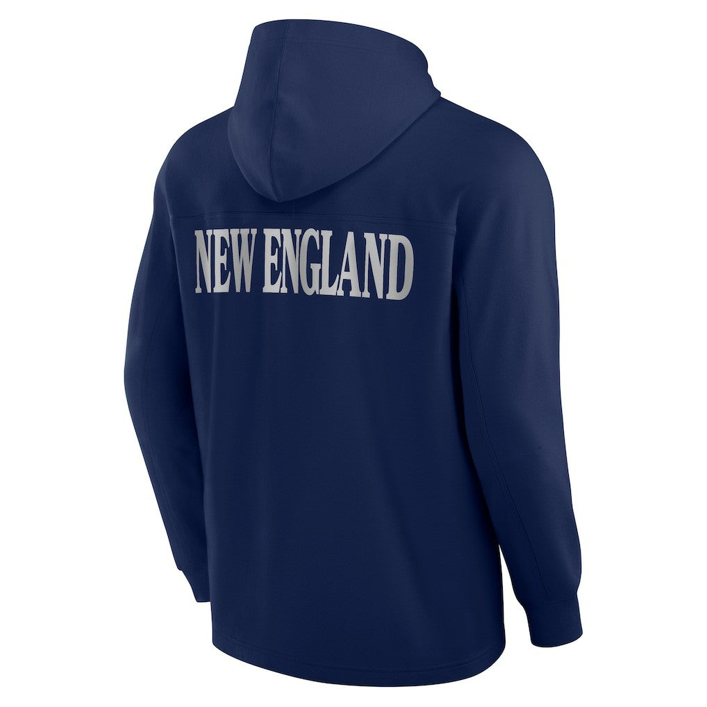 New England Patriots Elements Blaze Tri-Blend Long Sleeve Hoodie T-Shirt | NFL Discount
