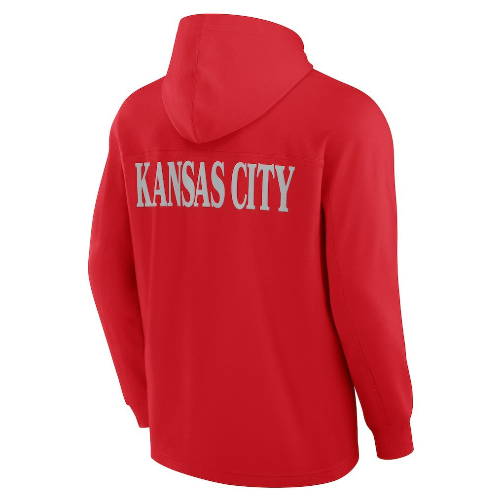 Kansas City Chiefs Elements Blaze Tri-Blend Long Sleeve Hoodie T-Shirt | NFL New