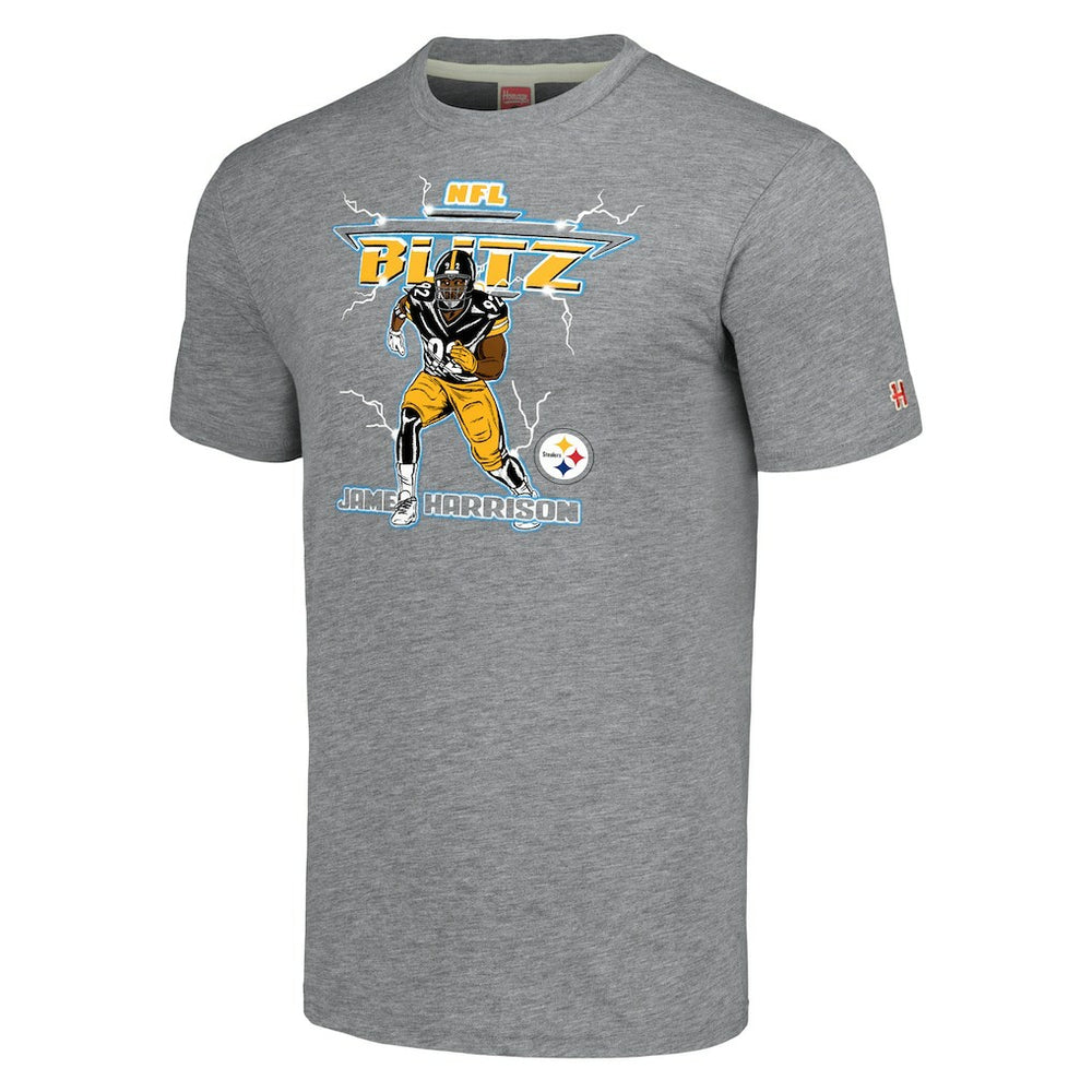 Pittsburgh Steelers James Harrison  Homage Unisex NFL Blitz Retired Player Tri-Blend T-Shirt | NFL On sale