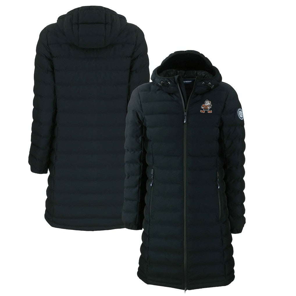 Cleveland Browns Cutter & Buck Women's Throwback Logo Mission Ridge Repreve Eco Insulated Full-Zip Puffer Jacket | NFL Sale