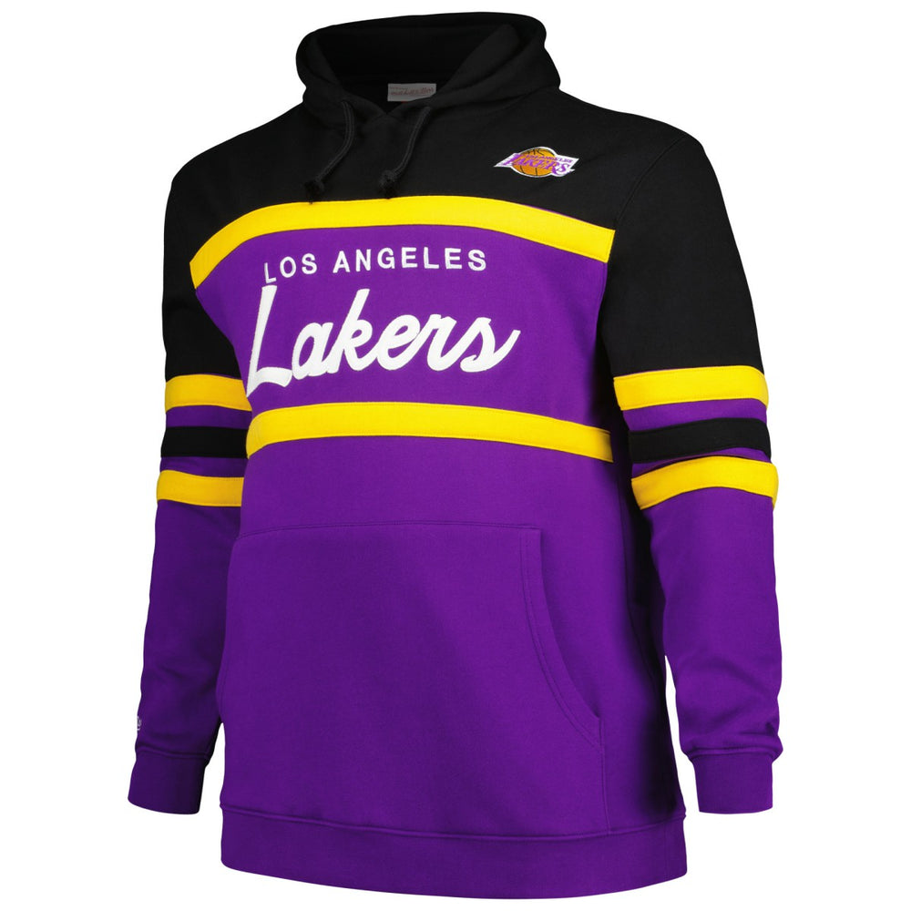 Black Los Angeles Lakers Big & Tall Hardwood Classics Head Coach Pullover Hoodie | NBA