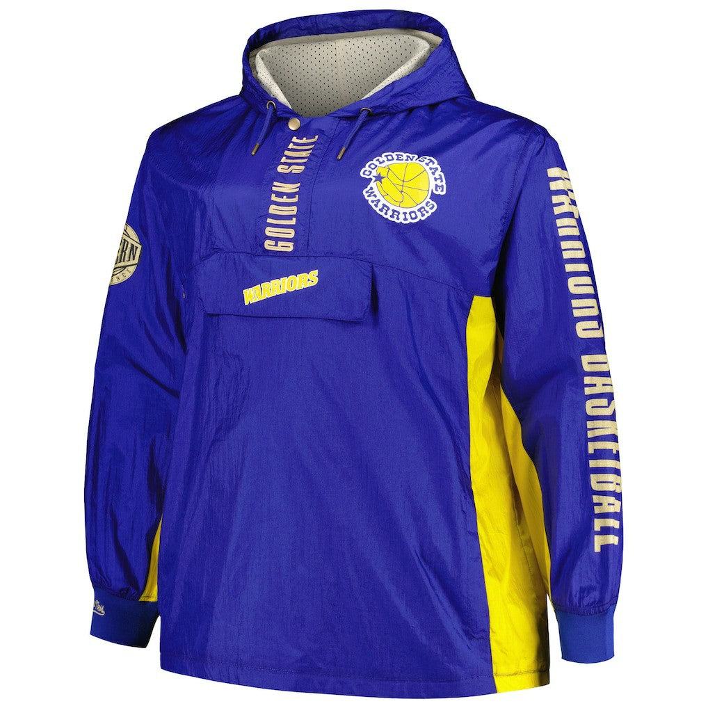 Royal Golden State Warriors Big & Tall Hardwood Classics Team OG 2.0 Anorak Hoodie Quarter-Zip Windbreaker Jacket sale | NBA