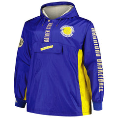 Royal Golden State Warriors Big & Tall Hardwood Classics Team OG 2.0 Anorak Hoodie Quarter-Zip Windbreaker Jacket sale | NBA