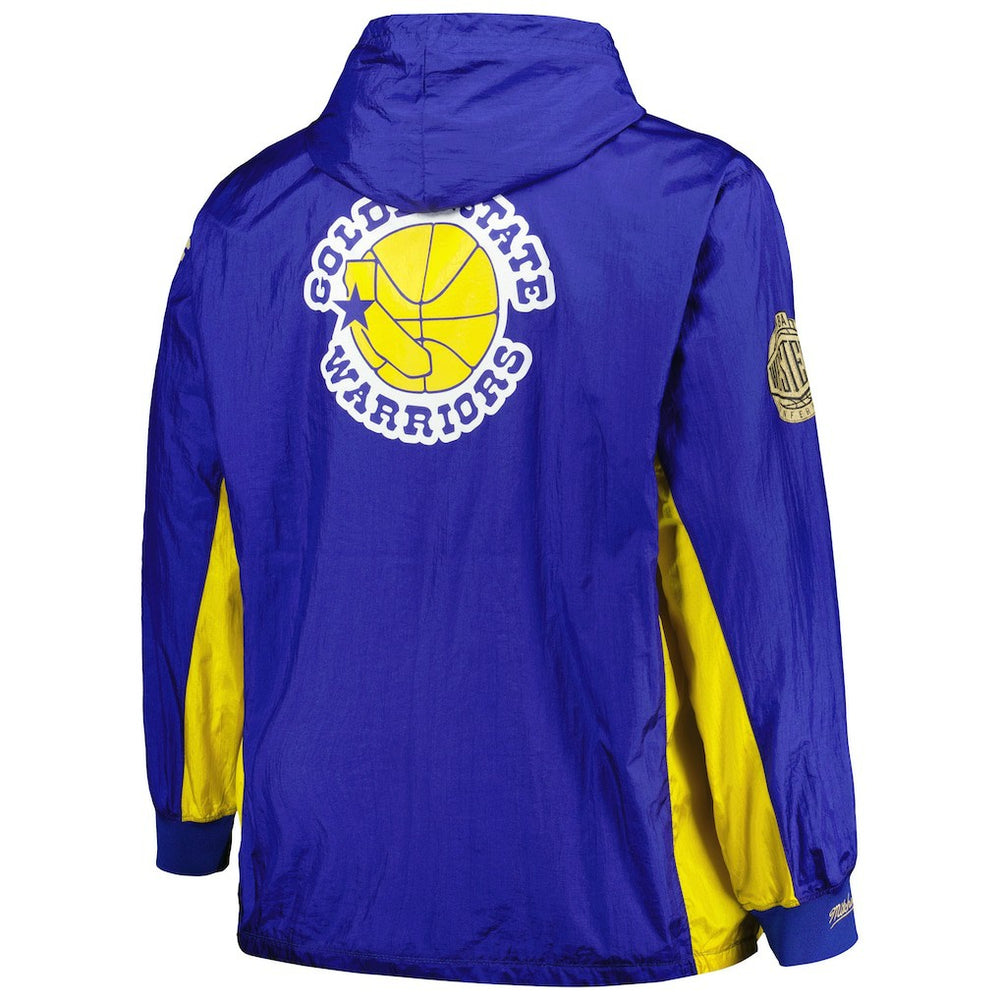 Royal Golden State Warriors Big & Tall Hardwood Classics Team OG 2.0 Anorak Hoodie Quarter-Zip Windbreaker Jacket sale | NBA