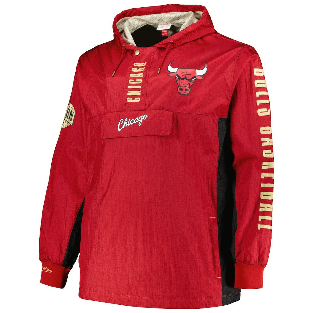Red Chicago Bulls Big & Tall Hardwood Classics Team OG 2.0 Anorak Hoodie Quarter-Zip Windbreaker Jacket | NBA