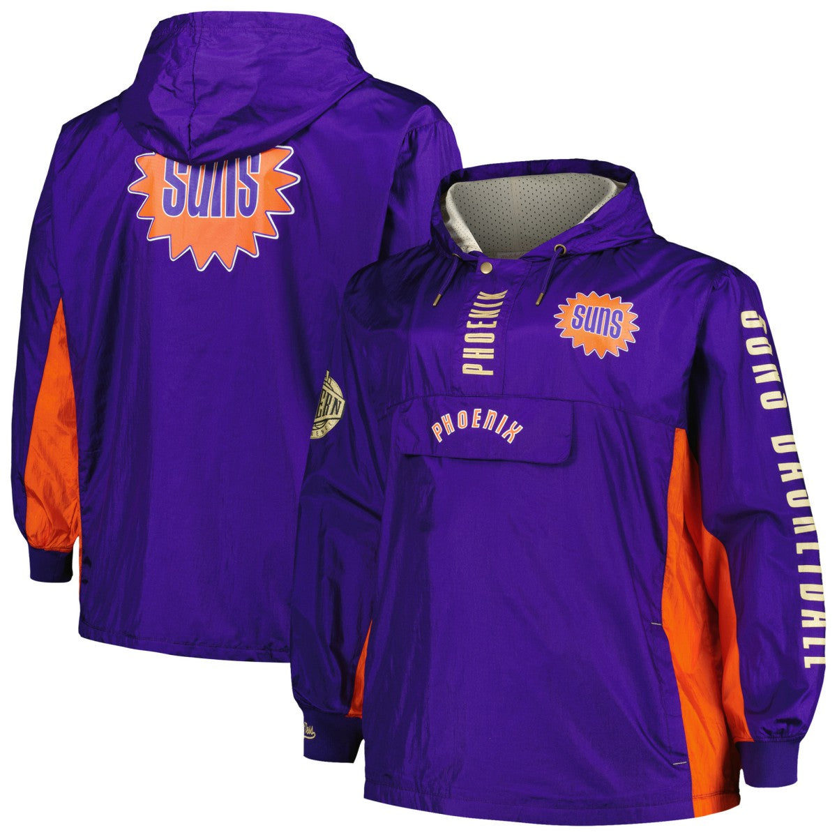 Purple Phoenix Suns Big & Tall Hardwood Classics Team OG 2.0 Anorak Hoodie Quarter-Zip Windbreaker Jacket | NBA