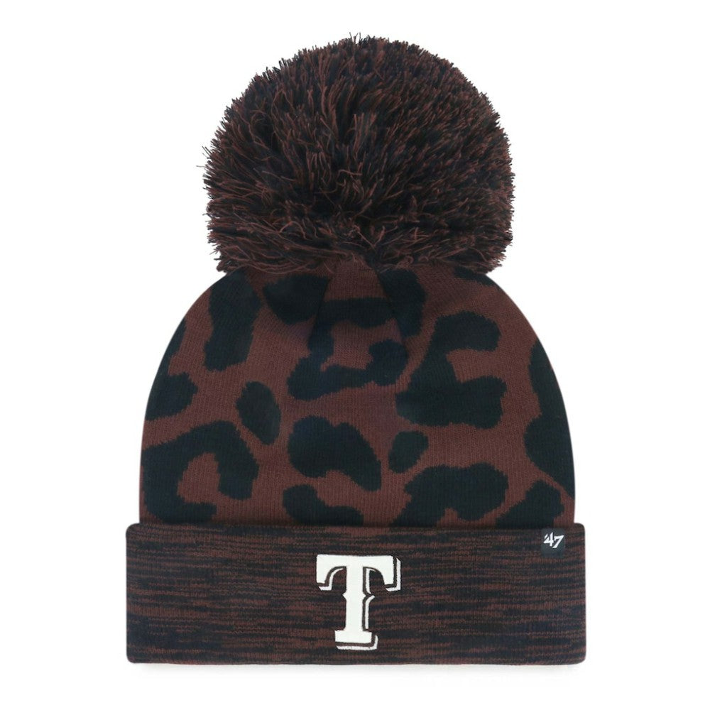 Texas Rangers '47 Women's Rosette Cuffed Knit Hat with Pom - MLB Hats