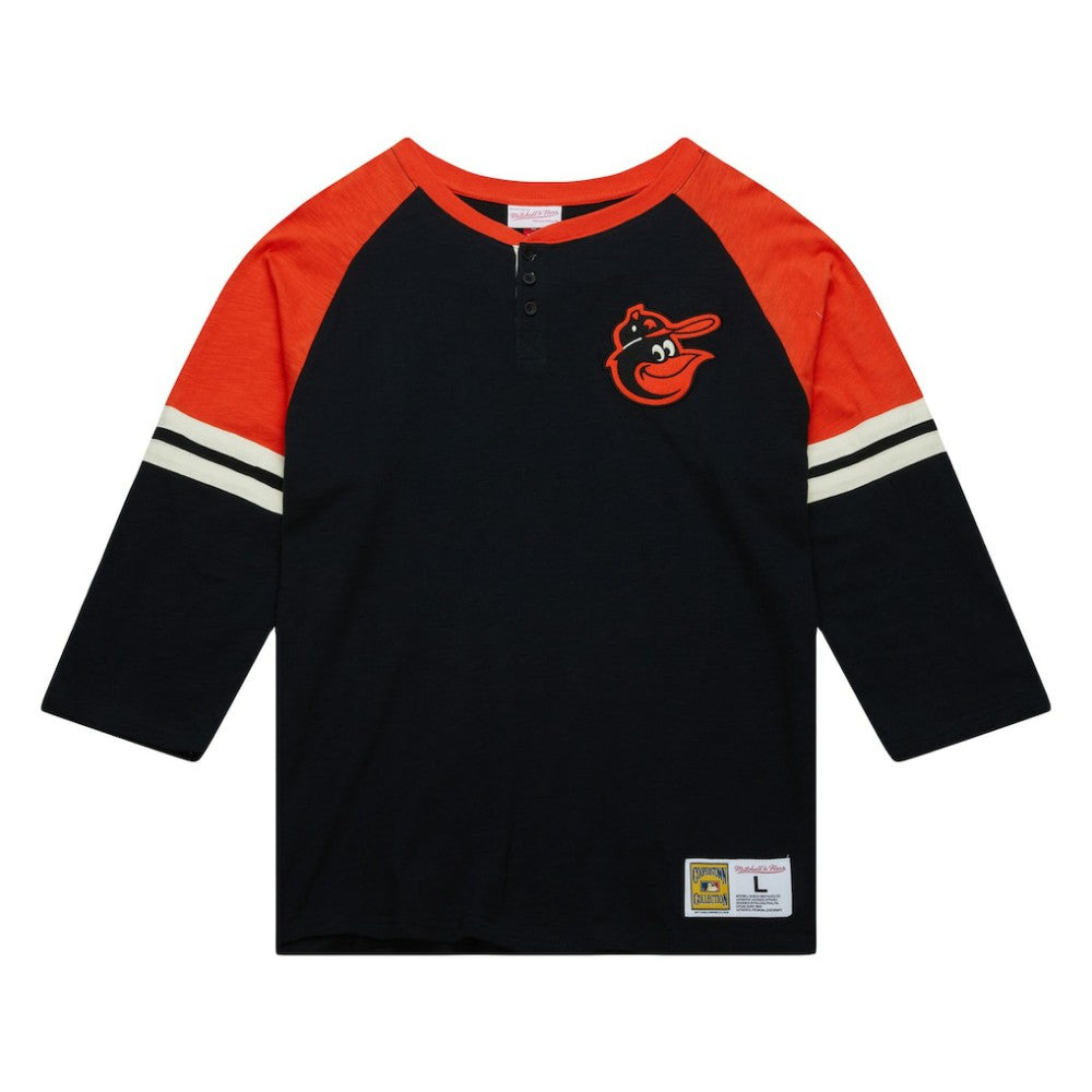 Baltimore Orioles Mitchell & Ness Cooperstown Collection Legendary Raglan Slub Henley 3/4-Sleeve T-Shirt - MLB T-shirts