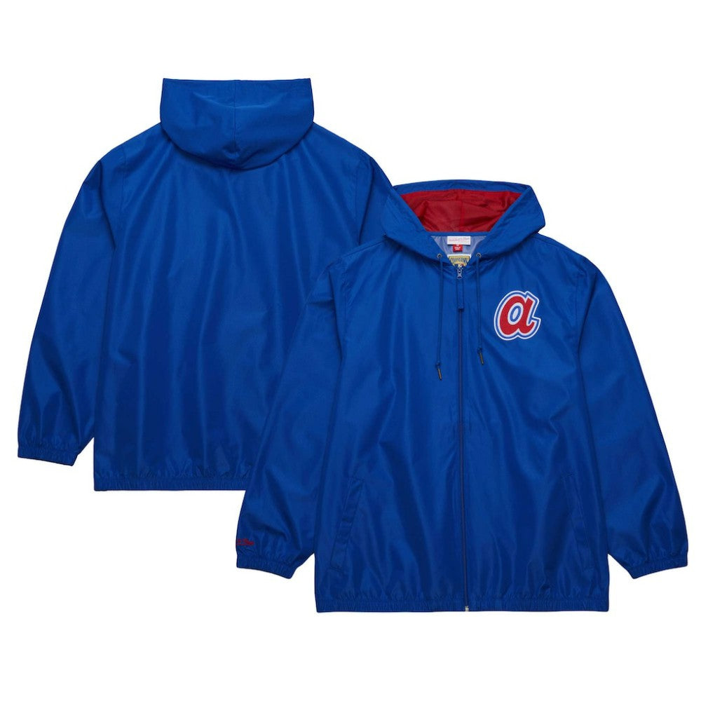 Atlanta Braves Mitchell & Ness Cooperstown Collection Vintage Logo Full-Zip Hoodie Windbreaker Jacket - MLB Jackets
