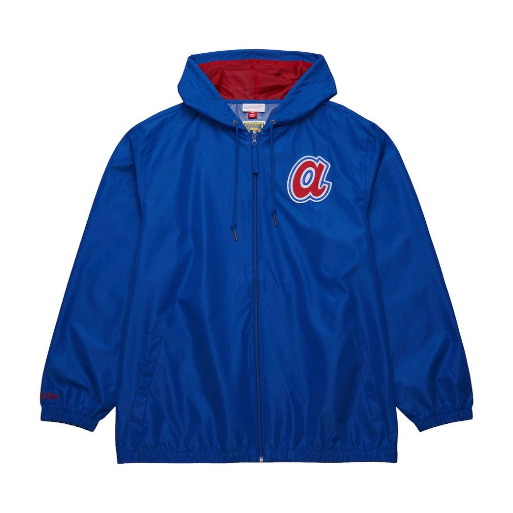 Atlanta Braves Mitchell & Ness Cooperstown Collection Vintage Logo Full-Zip Hoodie Windbreaker Jacket - MLB Jackets