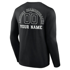 Arizona Diamondbacks Monochrome Personalized Name & Number Long Sleeve T-Shirt - MLB T-shirts