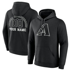 Arizona Diamondbacks Monochrome Personalized Name & Number Pullover Hoodie - MLB Hoodies