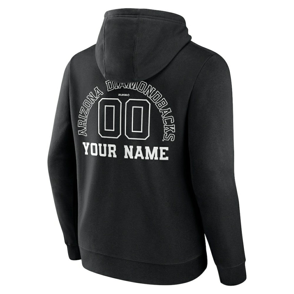Arizona Diamondbacks Monochrome Personalized Name & Number Pullover Hoodie - MLB Hoodies