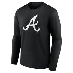 Atlanta Braves Monochrome Personalized Name & Number Long Sleeve T-Shirt - MLB T-shirts