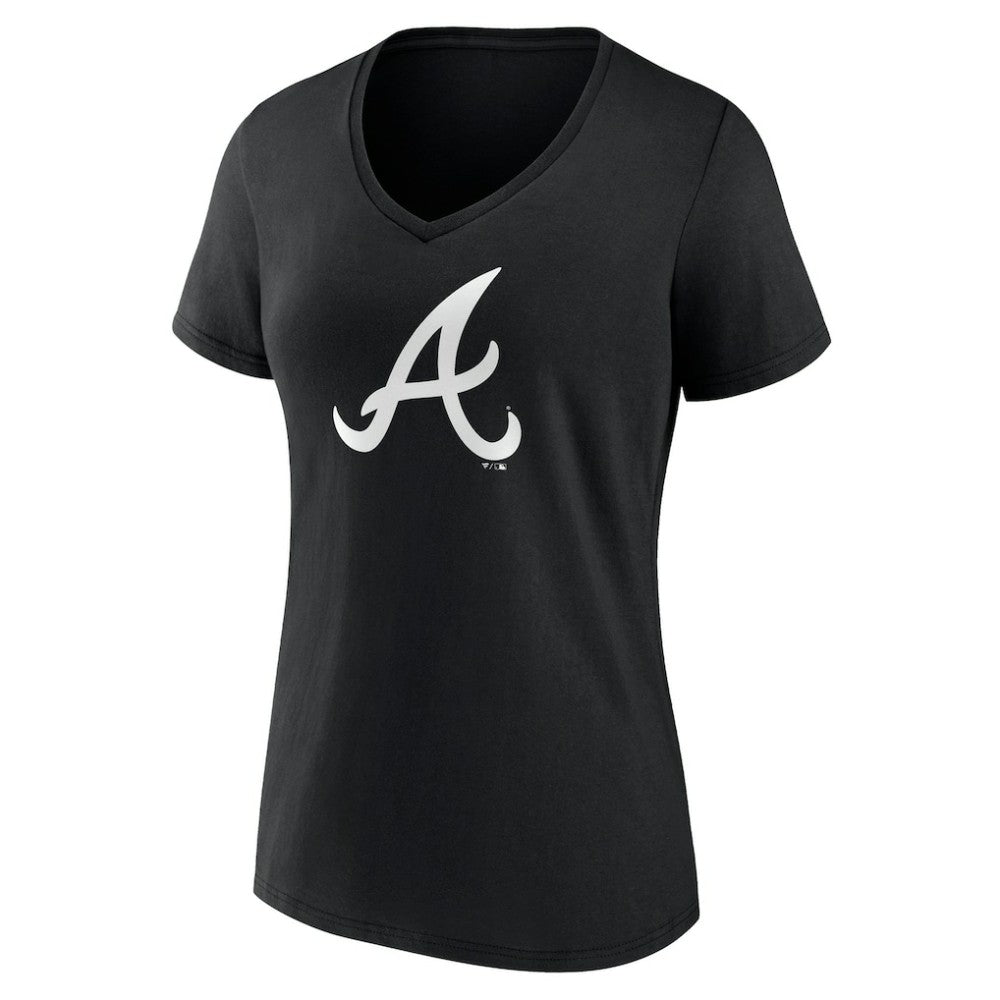 Atlanta Braves Women's Monochrome Personalized Name & Number V-Neck T-Shirt - MLB T-shirts