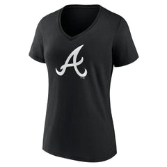 Atlanta Braves Women's Monochrome Personalized Name & Number V-Neck T-Shirt - MLB T-shirts