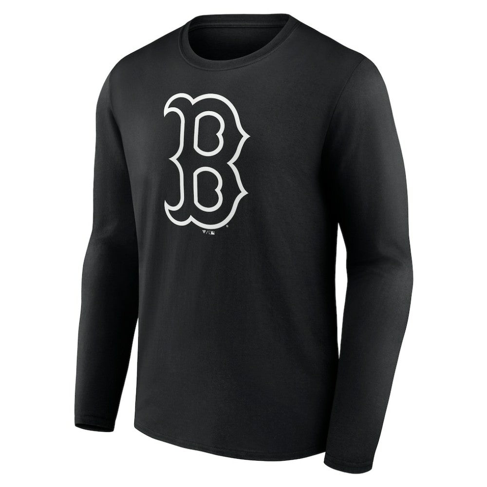 Boston Red Sox Monochrome Personalized Name & Number Long Sleeve T-Shirt - MLB T-shirts