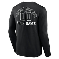 Boston Red Sox Monochrome Personalized Name & Number Long Sleeve T-Shirt - MLB T-shirts