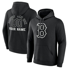 Boston Red Sox Monochrome Personalized Name & Number Pullover Hoodie - MLB Hoodies