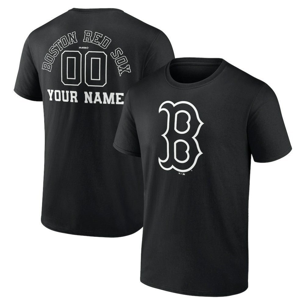 Boston Red Sox Monochrome Personalized Name & Number T-Shirt - MLB T-shirts