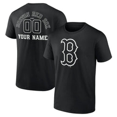 Boston Red Sox Monochrome Personalized Name & Number T-Shirt - MLB T-shirts