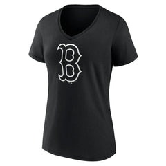 Boston Red Sox Women's Monochrome Personalized Name & Number V-Neck T-Shirt - MLB T-shirts