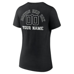 Boston Red Sox Women's Monochrome Personalized Name & Number V-Neck T-Shirt - MLB T-shirts