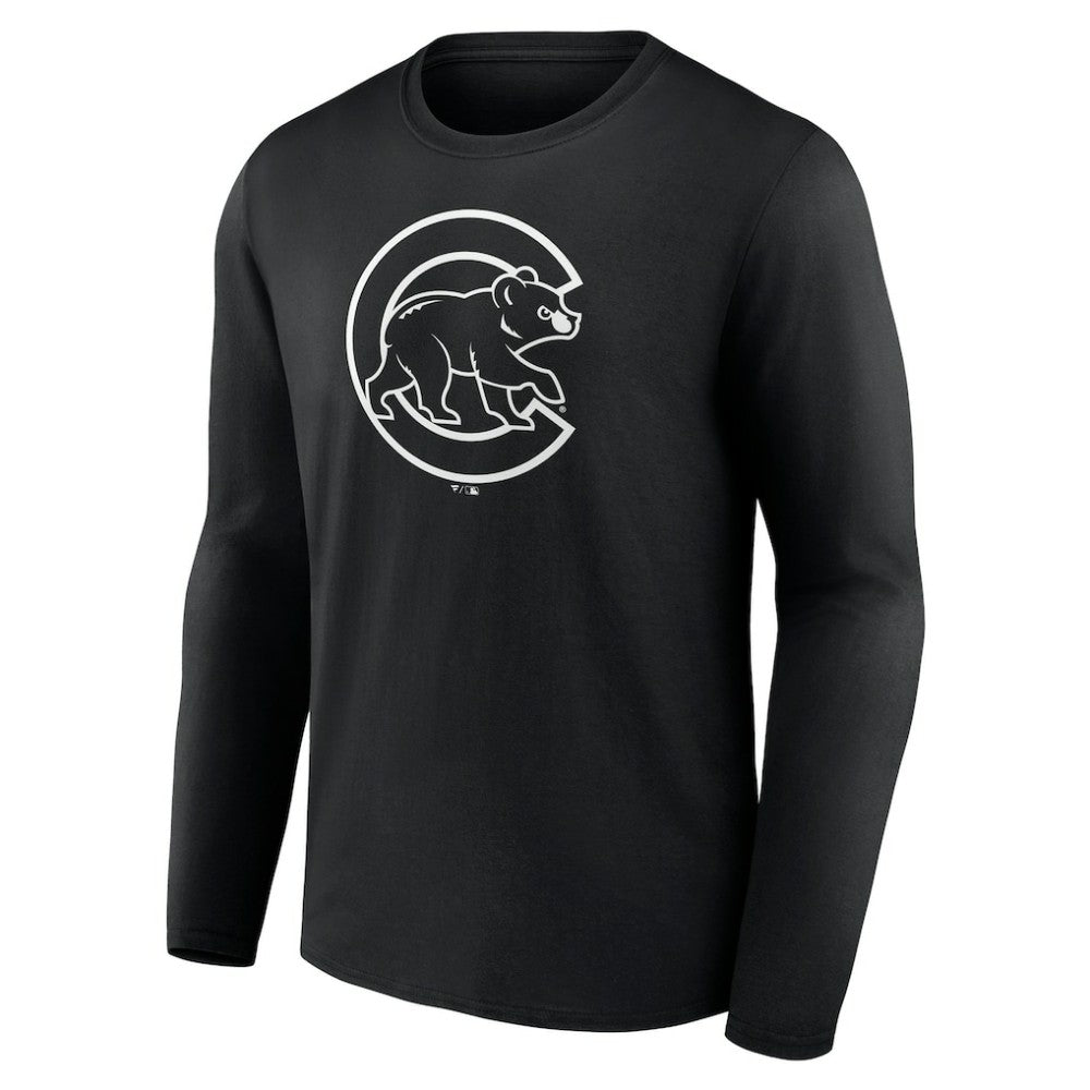 Chicago Cubs Monochrome Personalized Name & Number Long Sleeve T-Shirt - MLB T-shirts