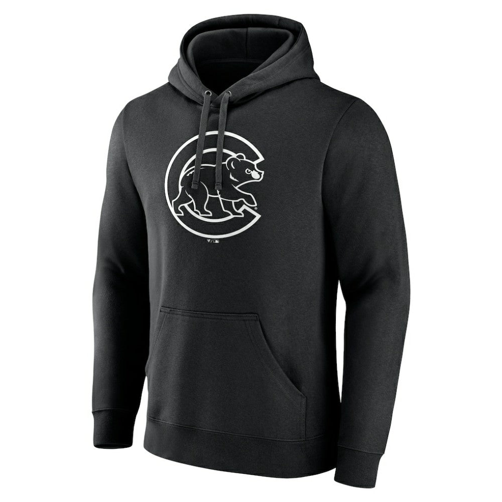 Chicago Cubs Monochrome Personalized Name & Number Pullover Hoodie - MLB Hoodies
