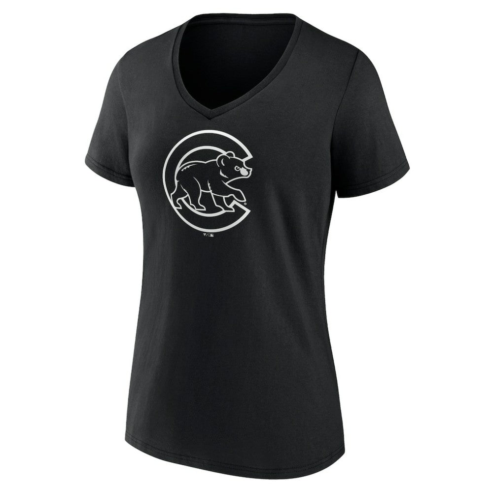 Chicago Cubs Women's Monochrome Personalized Name & Number V-Neck T-Shirt - MLB T-shirts