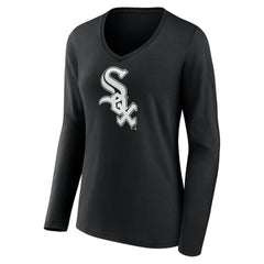Chicago White Sox Women's Monochrome Personalized Name & Number Long Sleeve V-Neck T-Shirt - MLB T-shirts
