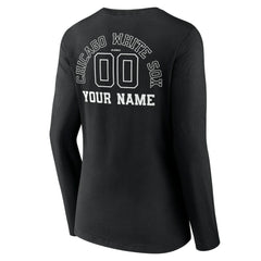 Chicago White Sox Women's Monochrome Personalized Name & Number Long Sleeve V-Neck T-Shirt - MLB T-shirts
