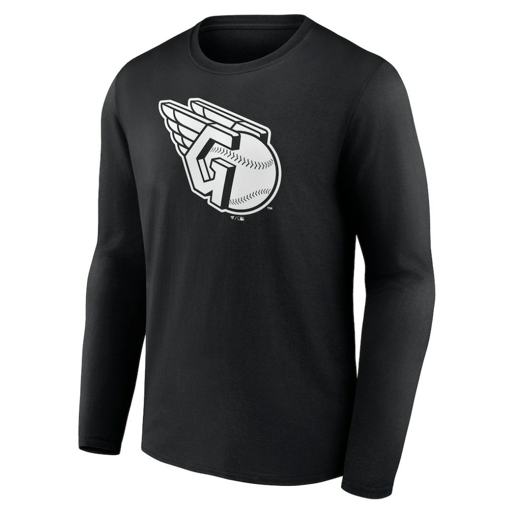 Cleveland Guardians Monochrome Personalized Name & Number Long Sleeve T-Shirt - MLB T-shirts
