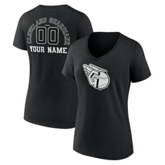 Cleveland Guardians Women's Monochrome Personalized Name & Number V-Neck T-Shirt - MLB T-shirts